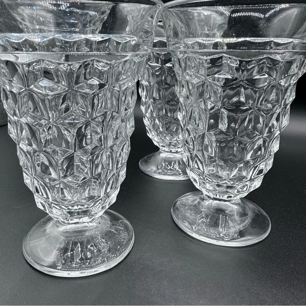 Fostoria American Clear #2056 Water Goblets – Set of 4, 5.5